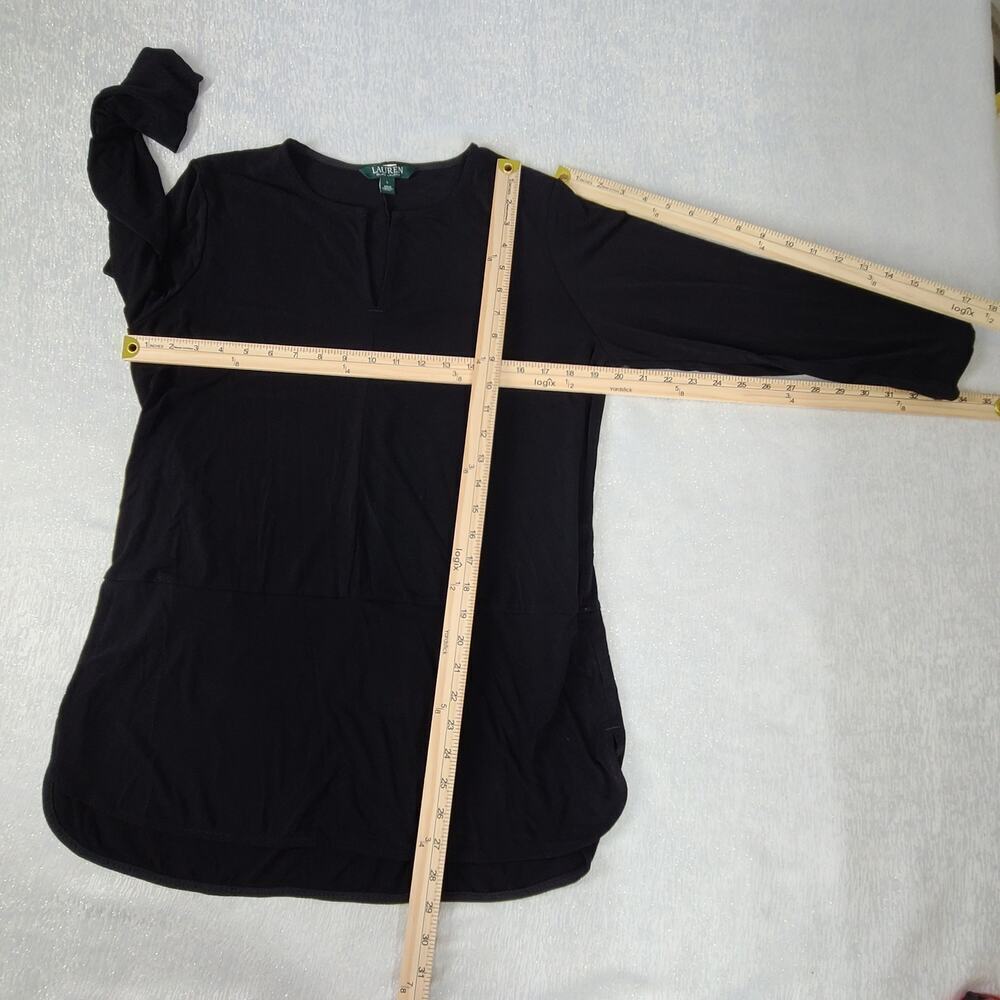 Lauren Ralph Lauren women's boxy tunic blouse black Size Large Career office - Picture 4 of 6